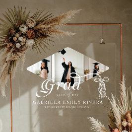 Afstudeerder Pet Bow & Tassel Photo Collage Afstud Acryl Bord