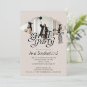 Afstudeerder Pet Bow Tassel Photo Collage Graduati Kaart (Staand voorkant)