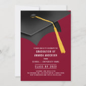 Afstudeerder Pet Burgundy Graduation Party Invitat Kaart (Voorkant)