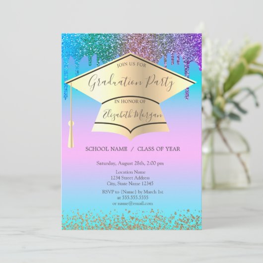 Afstudeerder Pet, diamant, Afstuderen voor driftig Kaart (Staand voorkant)