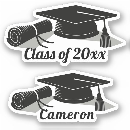 Afstudeerder Pet Diploma Afstuderen Sticker (Voorkant)