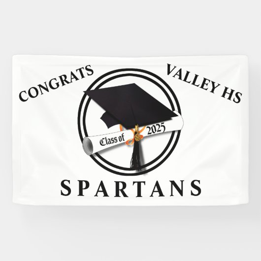 Afstudeerder Pet Diploma Circle Class van 2025 Spandoek (Horizontaal)