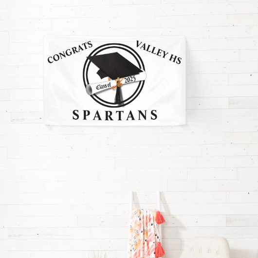 Afstudeerder Pet Diploma Circle Class van 2025 Spandoek (Insitu)