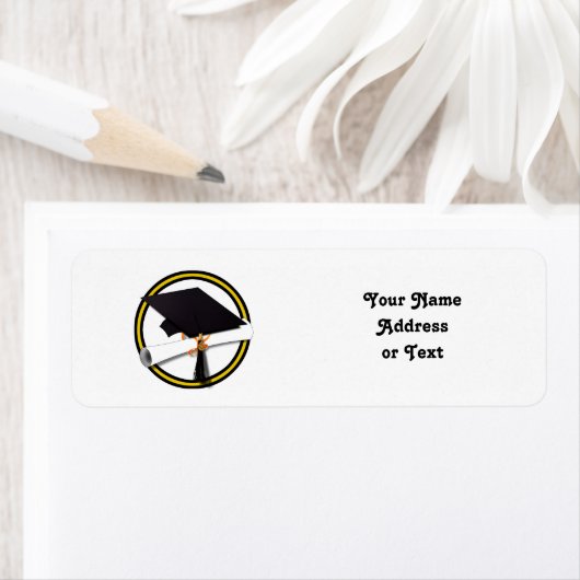 Afstudeerder Pet & Diploma - Gouden en Zwarte Scho Etiket (Insitu)