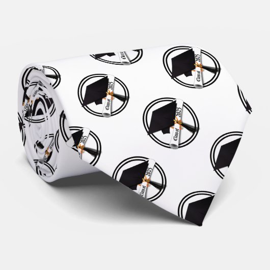 Afstudeerder Pet Diploma Klasse van 2025 Afstudere Stropdas (Opgerold)