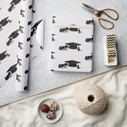 Afstudeerder Pet Diploma (zwart) Afstuderen Cadeaupapier (Crafts)