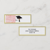 Afstudeerder Pet Diploma - zwart & goud Mini Visitekaartje (Voorkant / Achterkant)
