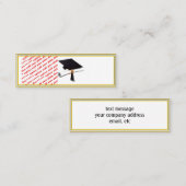 Afstudeerder Pet Diploma - zwart & goud Mini Visitekaartje (Voorkant / Achterkant)
