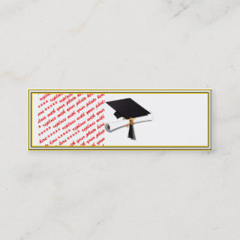 Afstudeerder Pet Diploma - zwart & goud Mini Visitekaartje