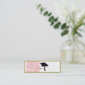 Afstudeerder Pet Diploma - zwart & goud Mini Visitekaartje (Staand voorkant)