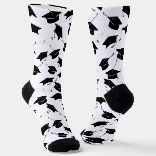 Afstudeerder Pet Diploma's Patroon Afstuderen Sokken (Gebogen)