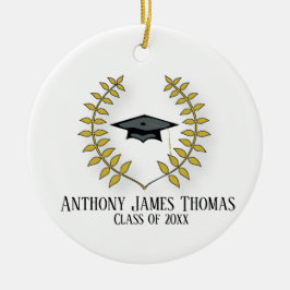 Afstudeerder pet en blad foto-Ornament Keramisch Ornament