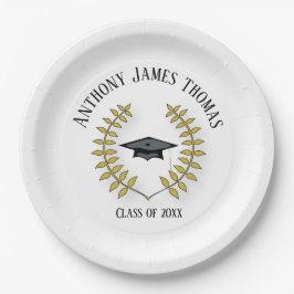 Afstudeerder pet en bladpapier Borden 9 inch Papieren Bordje