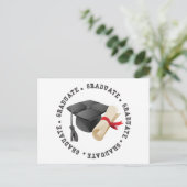 Afstudeerder Pet en Degree Briefkaart (Staand voorkant)
