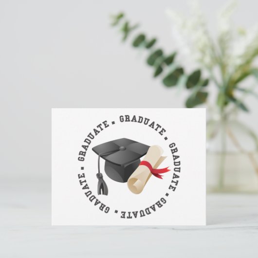 Afstudeerder Pet en Degree Briefkaart (Staand voorkant)