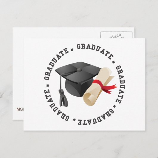 Afstudeerder Pet en Degree Briefkaart (Voorkant / Achterkant)