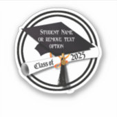 Afstudeerder Pet en Diploma 2025 Afstuderen Sticker (Voorkant)