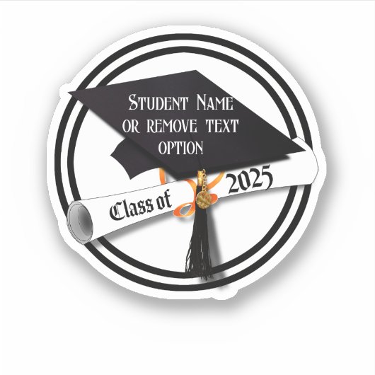 Afstudeerder Pet en Diploma 2025 Afstuderen Sticker (Voorkant)