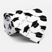 Afstudeerder Pet en Diploma Pattern Afstuderen Stropdas (Opgerold)