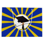 Afstudeerder Pet en diplomaat met schoolkleuren bl Large Cadeautasje (Achterkant)