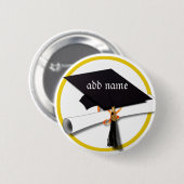Afstudeerder Pet en diplomaat Ronde Button 5,7 Cm (Voorkant /achterkant)