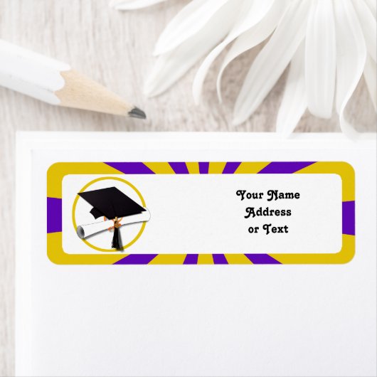 Afstudeerder Pet en diplomatie - Paarse en goudsch Etiket (Insitu)