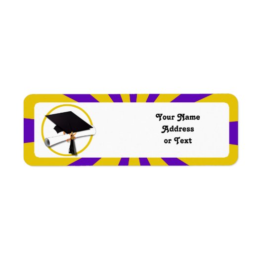 Afstudeerder Pet en diplomatie - Paarse en goudsch Etiket (Voorkant)