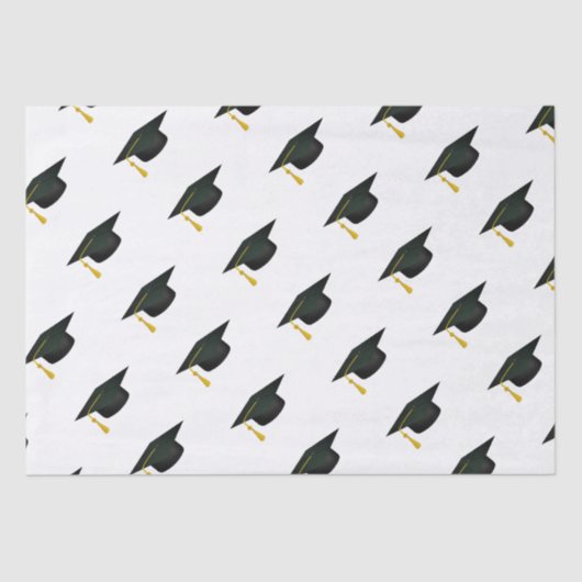 Afstudeerder Pet en Goud Tassel Afstuderen Tissuepapier (Voorkant)