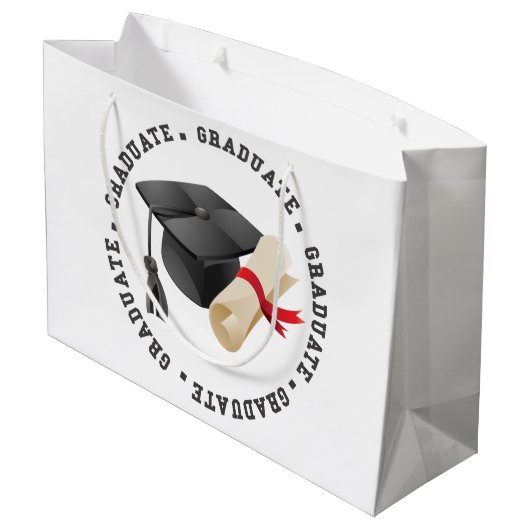 Afstudeerder Pet en graads tas Groot Cadeauzakje (Achterkant Gekanteld)