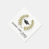 Afstudeerder pet en lederen standaard cocktailpapi servet (Hoek)