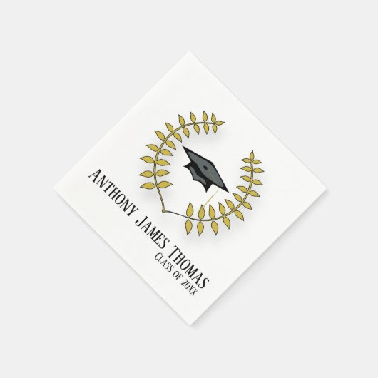 Afstudeerder pet en lederen standaard cocktailpapi servet (Hoek)