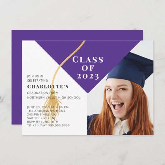 Afstudeerder Pet Foto Afstuderen Uitnodiging (Voorkant / Achterkant)