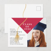 Afstudeerder Pet Foto Afstuderen Uitnodiging Briefkaart (Voorkant / Achterkant)