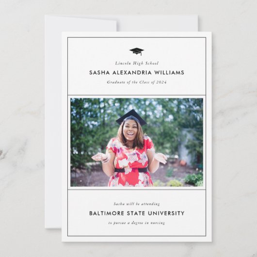 Afstudeerder Pet Foto Combo Aankondiging en Uitnod (Voorkant)