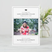 Afstudeerder Pet Foto Combo Aankondiging en Uitnod (Staand voorkant)