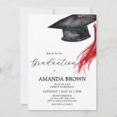 Afstudeerder Pet Graduation Party Invitation Kaart (Voorkant)