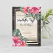 Afstudeerder Pet, Hibiscus Wood Afstuderen Kaart (Staand voorkant)