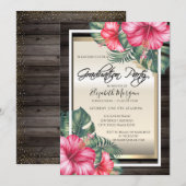 Afstudeerder Pet, Hibiscus Wood Afstuderen Kaart (Voorkant / Achterkant)