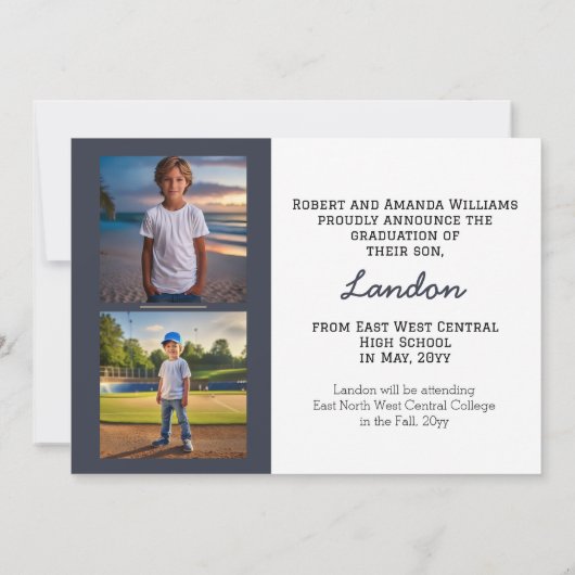 Afstudeerder Pet Hij deed het 3 foto Afstuderen Aankondiging (Achterkant)