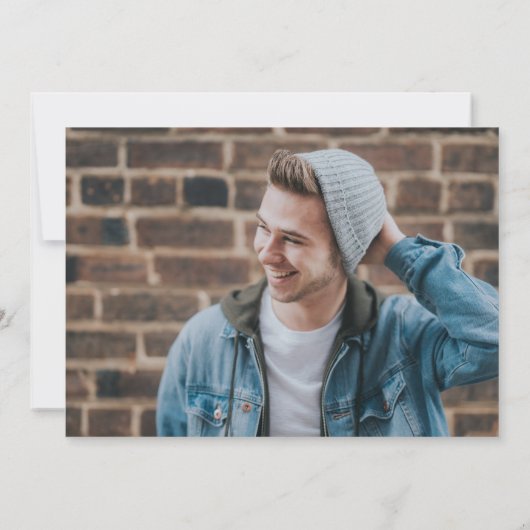 AFSTUDEERDER Pet jaar Afstuderen zwart Gold Photo  Aankondiging (Achterkant)