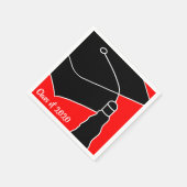 Afstudeerder Pet, jaar rood en zwart Servet (Hoek)