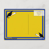 Afstudeerder Pet kantelen met schoolkleuren blauw  Briefkaart (Achterkant)