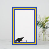 Afstudeerder Pet kantelen met schoolkleuren blauw  Briefpapier (Staand voorkant)