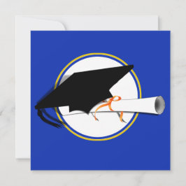 Afstudeerder Pet kantelen met schoolkleuren blauw Kaart