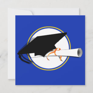 Afstudeerder Pet kantelen met schoolkleuren blauw  Kaart