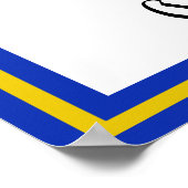 Afstudeerder Pet kantelen met schoolkleuren blauw  Poster (Hoek)