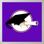 Afstudeerder Pet kantelen met schoolkleuren Paars  Poster (Voorkant)