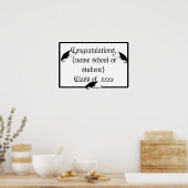 Afstudeerder Pet Kantelen met schoolkleuren Poster (Keuken)