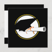 Afstudeerder Pet kantelen op zwarte achtergrond Kaart (Voorkant / Achterkant)