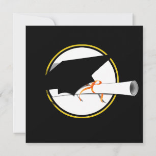 Afstudeerder Pet kantelen op zwarte achtergrond Kaart